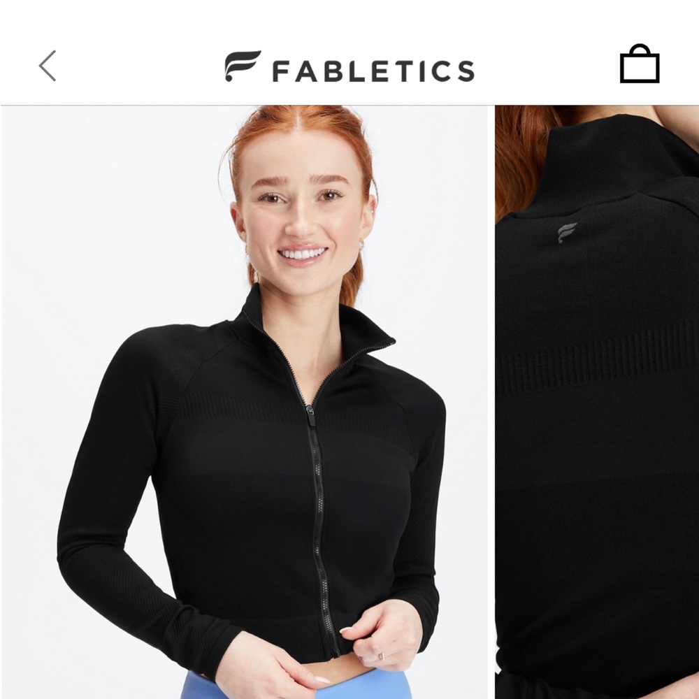 Fabletics Cropped Full Zip Up - image 3
